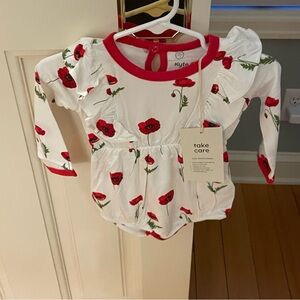 NWT Kyte BABY Bamboo Poppy Floral Print Bubble Romper 3-6M
